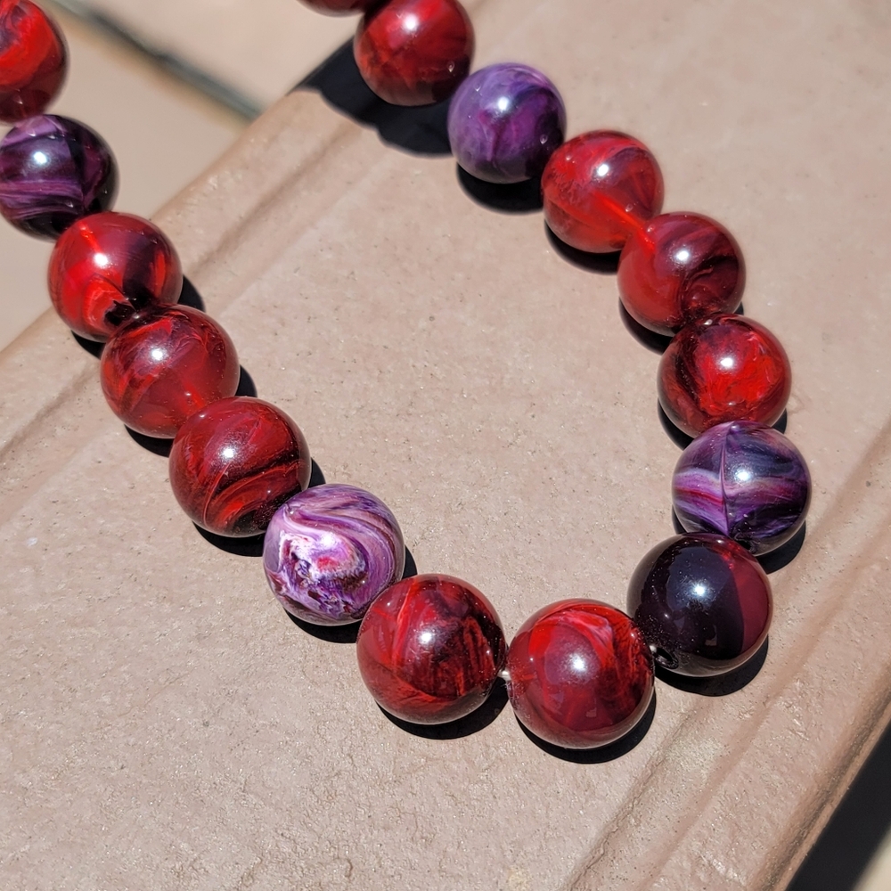Vtg Acrylic Multicolor Large Beaded Choker Necklace - Picture 4 of 5